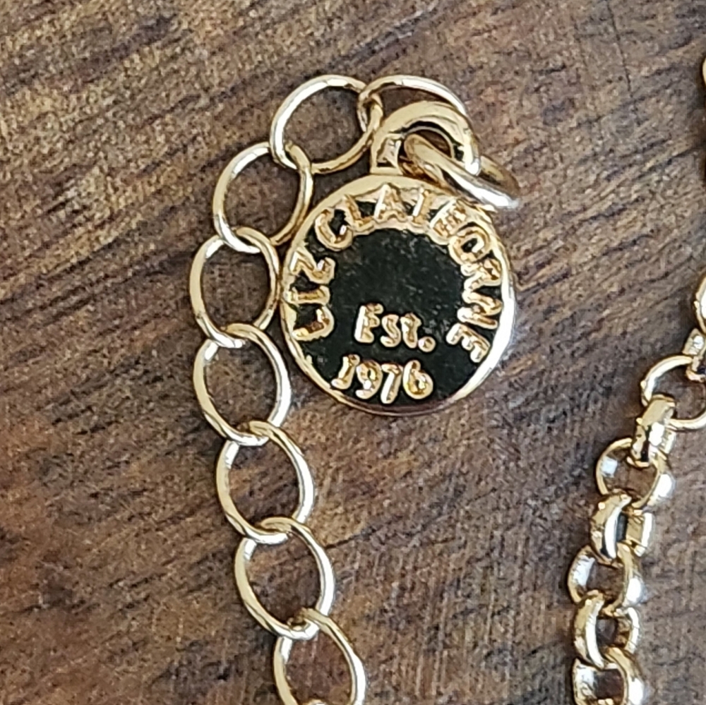 Liz Claiborne Gold Tone and Black Pendant Necklace - Picture 4 of 5